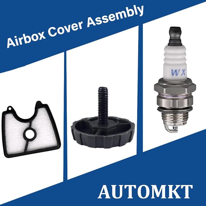 Airbox Cover Assembly Fits for Husqvarna 125B 125BX 125BVX Leaf Jonsered B2126 BV2126 Craftsman 358794810 358794811 RED MAX HB280 HB281 Blower Replaces 545112101 597797901 545109601 545109802