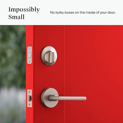 Level Lock Smart Lock - World's Smallest Smart Lock - Level App for iOS & Android - Works with Apple Home (Satin Nickel)