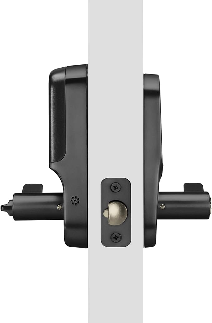 Yale Assure Lever Entry Door Handle with Keypad, Black Suede Smart Door Lock with Handle, Back-Up Key, and Z-Wave, ‎YRL226-ZW2-BSP