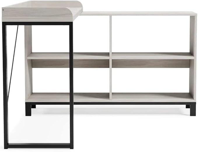 Signature Design by Ashley Bayflynn Modern L-Desk, White & Black