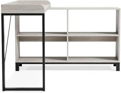 Signature Design by Ashley Bayflynn Modern L-Desk, White & Black
