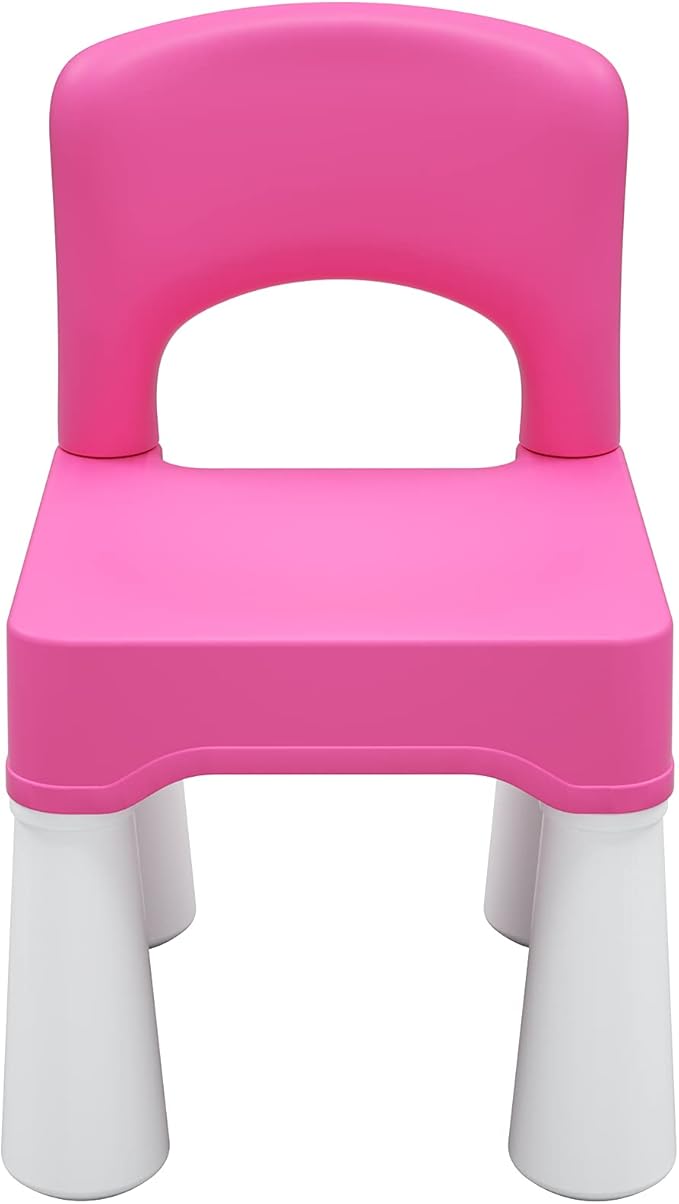 burgkidz Plastic Kids Chair, Durable and Lightweight, 9.3" Height Seat, Indoor or Outdoor Use for Toddlers Boys Girls Aged 3+ (Pink)