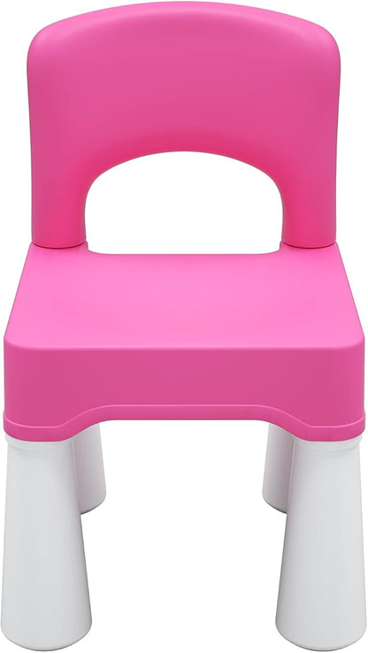 burgkidz Plastic Kids Chair, Durable and Lightweight, 9.3" Height Seat, Indoor or Outdoor Use for Toddlers Boys Girls Aged 3+ (Pink)