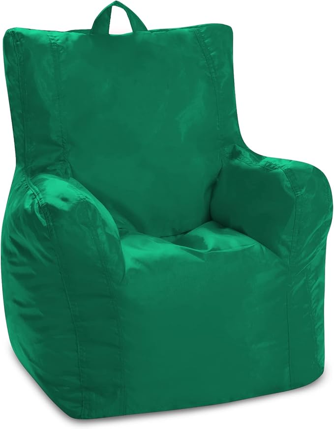 Posh Creations Structured Comfy Bean Bag Chair for Gaming, Reading, and Watching TV, Pasadena Chair, Microsuede - Tide Pool
