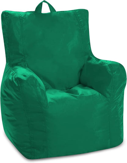 Posh Creations Structured Comfy Bean Bag Chair for Gaming, Reading, and Watching TV, Pasadena Chair, Microsuede - Tide Pool