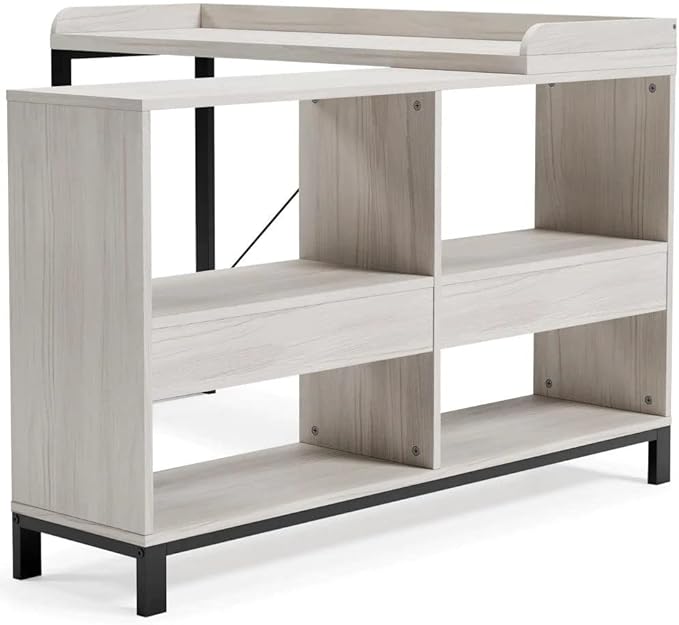 Signature Design by Ashley Bayflynn Modern L-Desk, White & Black
