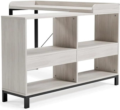 Signature Design by Ashley Bayflynn Modern L-Desk, White & Black