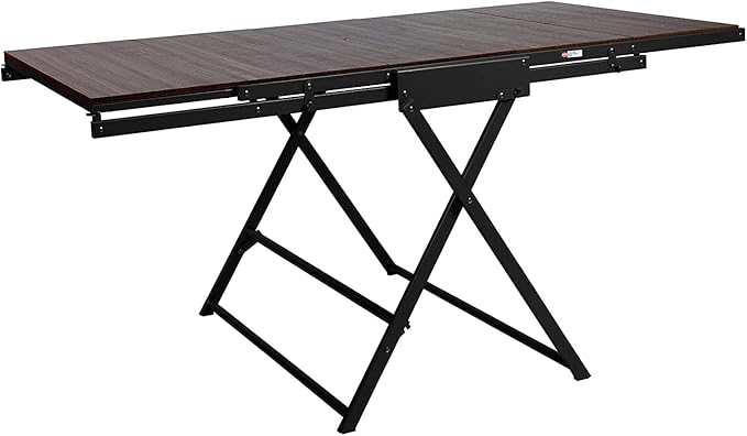 Origami modern 2 in 1 shelf to table Style, Organizer Deco Rack magically turn to a table/desk in a second, fully assembled, patent pending, Black/walnut (STT-WLN)