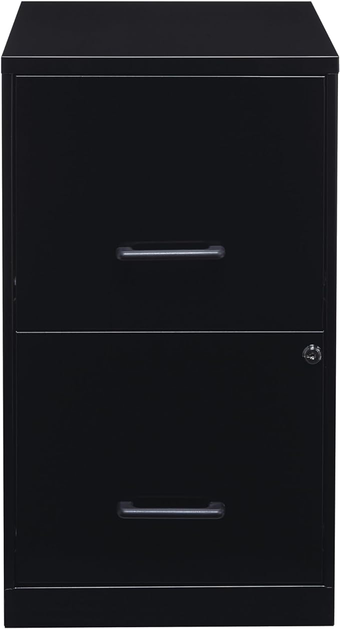 Lorell 14341 18 Deep 2-Drawer File Cabinet, Black