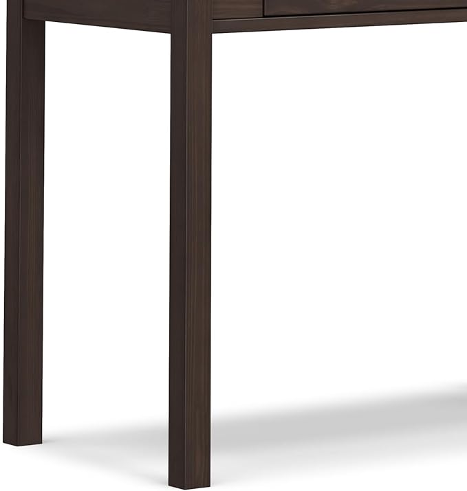SIMPLIHOME Hollander SOLID WOOD Contemporary 38 inch Wide Small Desk in Warm Walnut Brown for The Office Desk, Writing Table, Workstation and Study Table