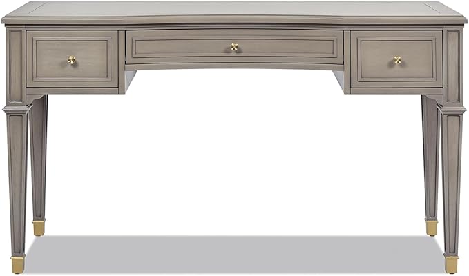 Jennifer Taylor Home Dauphin 55" 3-Drawer Wood Executive Desk, Grey Cashmere