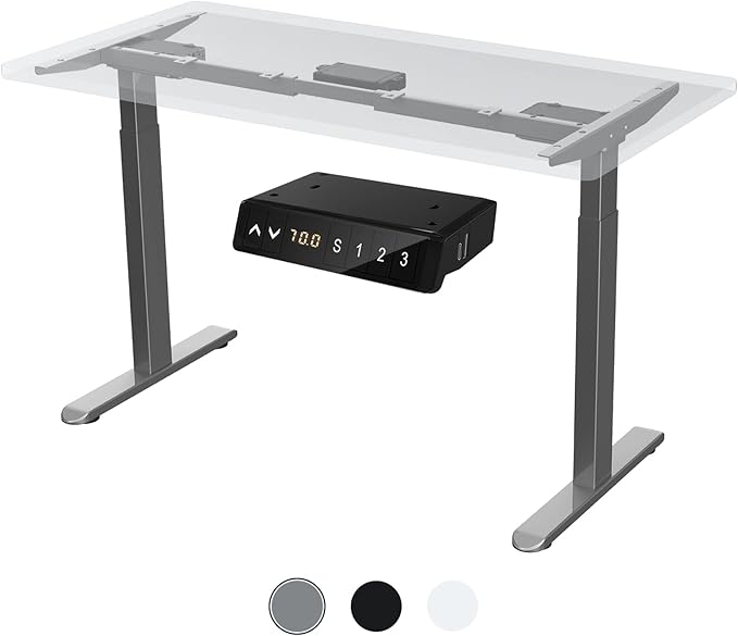 AIMEZ0 Dual Motor Electric Sit Stand Desk Standing Desk Frame Adjustable Height 27.4-45.6 inches DIY Motorized Computer Desk for Home and Office Gray (Frame Only)