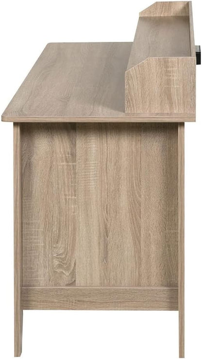 OneSpace Eleanor Executive Hutch and USB, Charger Hub, Light Oak Desk, No Size