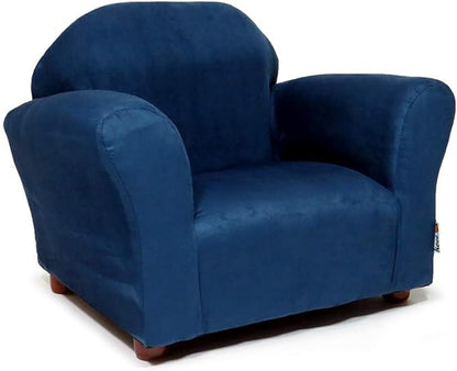 Keet Microsuede Children's Chair, Roundy,Wood, Indigo