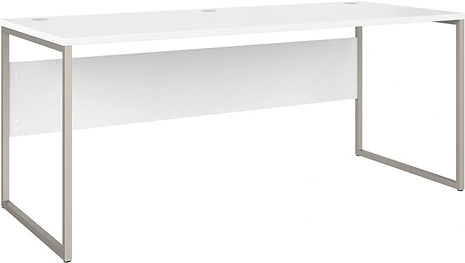 Bush Business Furniture Hybrid 72W x 30D Computer Table Desk with Metal Legs in White