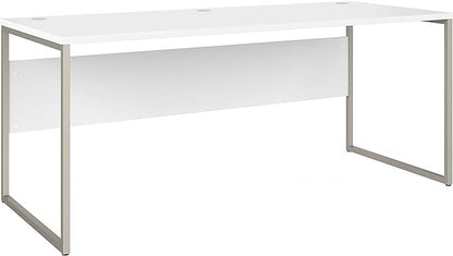 Bush Business Furniture Hybrid 72W x 30D Computer Table Desk with Metal Legs in White