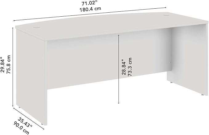 Bush Business Furniture Studio C Bow Front Desk, Computer Table for Home or Professional Office, 72W x 36D, Natural Elm