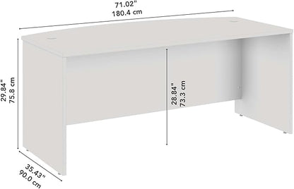 Bush Business Furniture Studio C Bow Front Desk, Computer Table for Home or Professional Office, 72W x 36D, Natural Elm