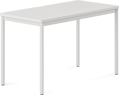 Branch Daily Desk - Functional At Home Office Desk with Effortless Assembly, Timeless Design, Rounded Corners, and Built-in Cable Notch - 48” W x 28.5” H x 24” D - White Work Table