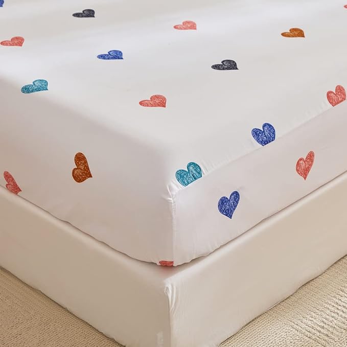 ADASMILE A & S Twin Unicorn Comforter Sets for Girls 6 Pieces Pink Floral Unicorn Bedding Set with Colorful Cute Love Heart Sheets Twin for Girls Unicorn Bed in a Bag Comforter for Home Decor