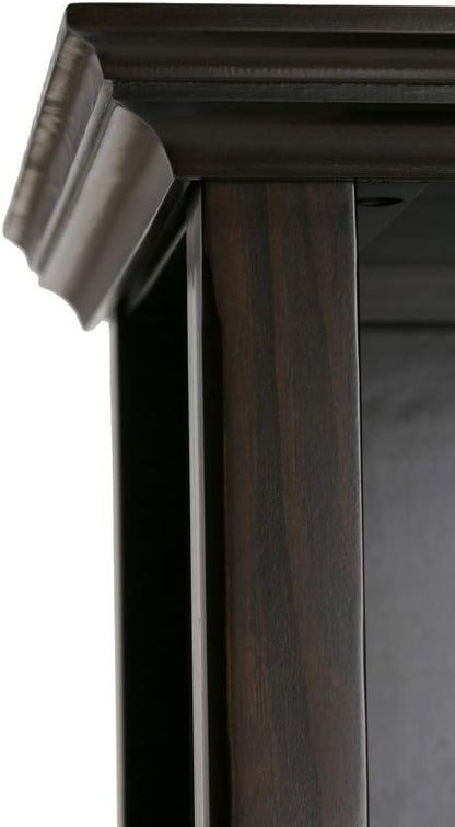 SIMPLIHOME Amherst SOLID WOOD 30 Inch Transitional 5 Shelf Bookcase in Hickory Brown, For the Living Room, Study Room and Office