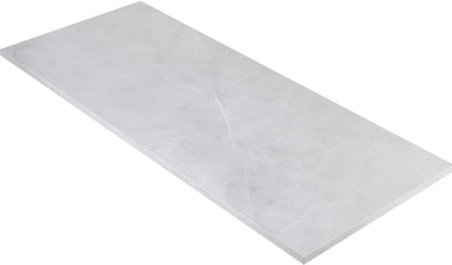 Kaboon Universal Tabletop 55"x20", Solid One-Piece Melamine Table Top, Double Desk L-Desk DIY, Home and Office, White Rock