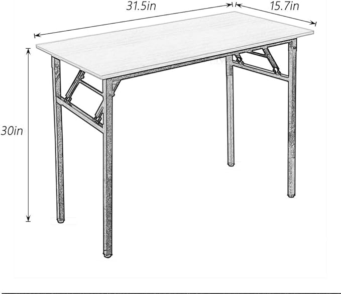 SDHYL 31.5inchesNo Assembly Foldable Computer Desk for Home Office Workstation, Study and Writing, Black