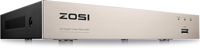 ZOSI 3K Lite 8CH CCTV DVR Recorder with AI Human/Vehicle Detection, 8 Channel 1080p H.265+ Hybrid 4-in-1 Home Surveillance Wired DVR for HD-TVI/CVI/CVBS/AHD Analog Security Camera (No HDD)