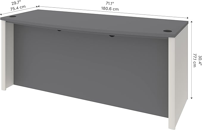 Bestar Connexion 72W Desk Shell in Slate & Sandstone