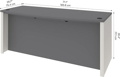 Bestar Connexion 72W Desk Shell in Slate & Sandstone