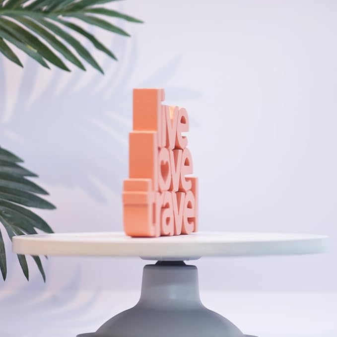 Live Love Travel – Peach, Aesthetic table decor for home or office, desk or Shelf. Quirky room decoration showpiece, ideal for birthday gift, corporate gift, and inspiring wall decor