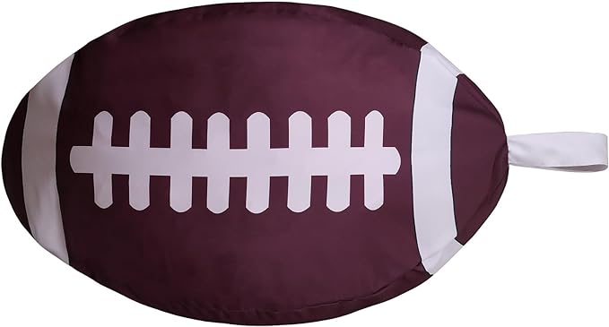 Stuffed Animal Storage Bean Bag Chair for Kids and Adults,Lightweight Rugby Zipper Bean Storage Bag Cover for Organizing Blankets Clothes(26'',Rugby)
