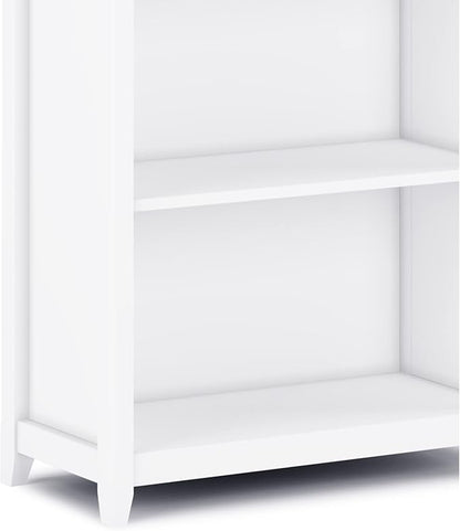 SIMPLIHOME Amherst SOLID WOOD 30 Inch Transitional 5 Shelf Bookcase in White, For the Living Room, Study Room and Office