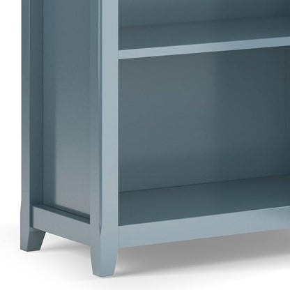 SIMPLIHOME Amherst SOLID WOOD 30 Inch Wide Transitional 5 Shelf Bookcase in French Blue, for The Living Room, Study Room and Office