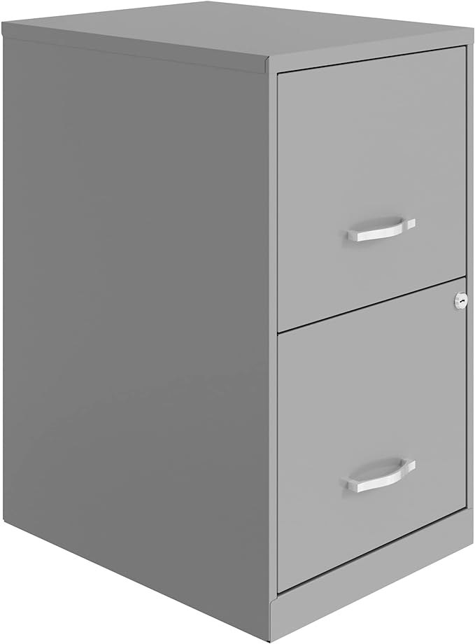Lorell LYS SOHO 18" 2-Drawer File Cabinet, Silver