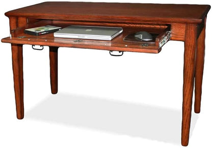 Leick Home 82400 Mission Writing Computer Desk with Drop Front Keyboard Drawer, for Home Office, Solid Wood, Mission Oak
