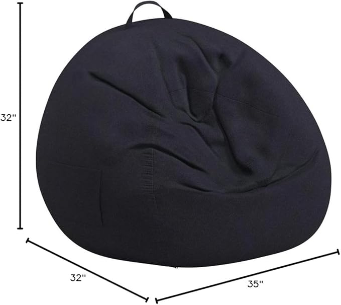 Stuffed Animal Storage Bean Bag Chair Cover (No Beans) for Kids and Adults.Soft Premium Corduroy Stuffable Beanbag for Organizing Children Plush Toys or Memory Foam Extra Large 300L (Black)