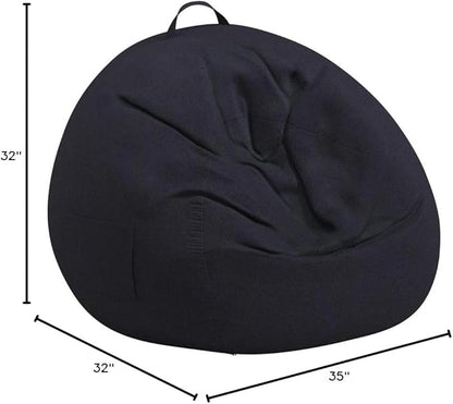 Stuffed Animal Storage Bean Bag Chair Cover (No Beans) for Kids and Adults.Soft Premium Corduroy Stuffable Beanbag for Organizing Children Plush Toys or Memory Foam Extra Large 300L (Black)