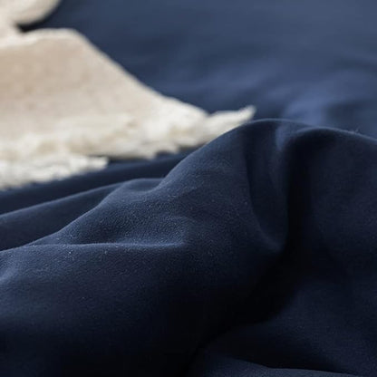 Solid Navy Comforter Set King Navy Blue Bedding Set Soft Pure Navy Blue Bedding Quilt Set Men Navy Blue Blanket Women Breathable Durable Bed Comforter Set Dark Navy Blue Bedding Set King