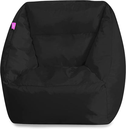Posh Creations Coronado Bean Bag Boys and Girls Large Chair for Kids, for Gaming and Playrooms, Soft Nylon-Black
