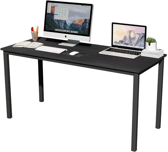 SogesGame Computer Desk, 47.2 inches Small Office Desk Computer Table Study Writing Desk Workstation for Home Office, Black Dining Table