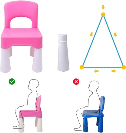 burgkidz Plastic Kids Chair, Durable and Lightweight, 9.3" Height Seat, Indoor or Outdoor Use for Toddlers Boys Girls Aged 3+ (Pink)