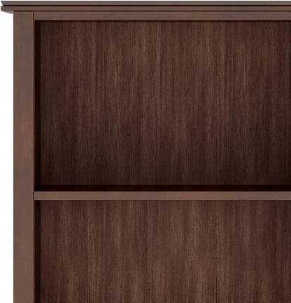 SIMPLIHOME Artisan SOLID WOOD 26 Inch Contemporary 5 Shelf Bookcase in Russet Brown, For the Living Room, Study Room and Office