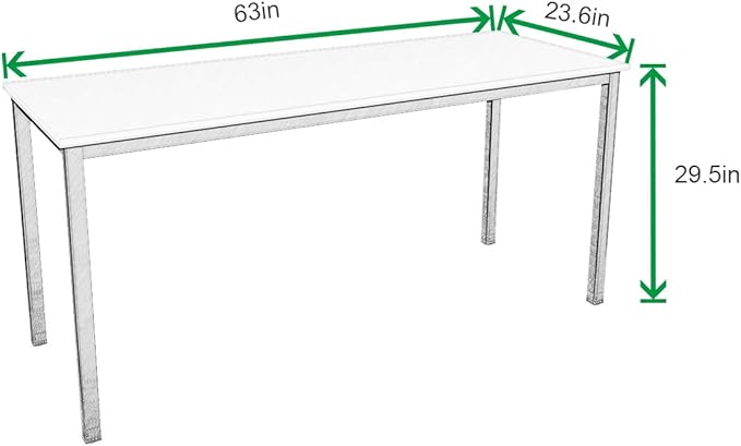 soges 63 Inch Long Computer Desk Home Office Table Writing Desk Study Table Gaming Table Computer WorkstationsTeak GCP2AC3-160TB