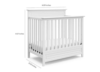 Storkcraft Petal 4-in-1 Convertible Mini Crib (White) – GREENGUARD Gold Certified, Converts to Daybed and Twin-Size Bed, Includes Bonus 2.75-inch Mini Crib Mattress, Mini Crib with Mattress Included