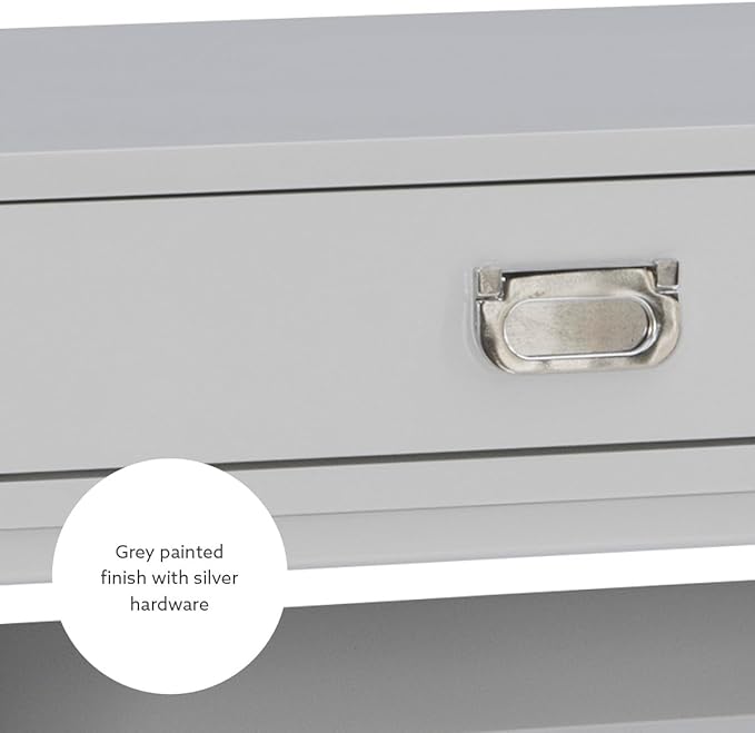 Linon Grey 2-Drawer Writing Jaycee Desk