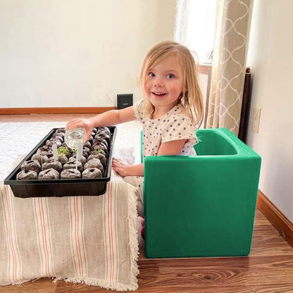 Children's Factory 3-in-1 Cube Chair for Kids, Flexible Seating Classroom Furniture, 1-Pack, Green