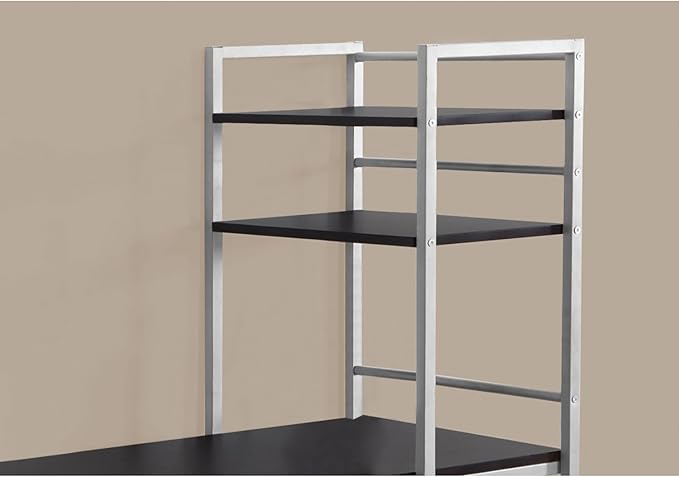 Monarch Specialties Study Workstation with 4 Bookshelves-Home & Office Computer Desk with 4 Tier, 48", Cappuccino