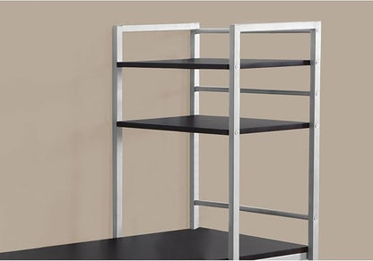 Monarch Specialties Study Workstation with 4 Bookshelves-Home & Office Computer Desk with 4 Tier, 48", Cappuccino
