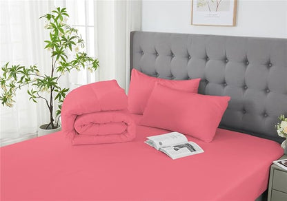 3 Piece Solid Color All Season Bedding Comforter Set Microfiber Soft Lightweight Bedding Set for Kids Teens Adults Room Decor with 1 Comforter and 2 Pillowcases Full